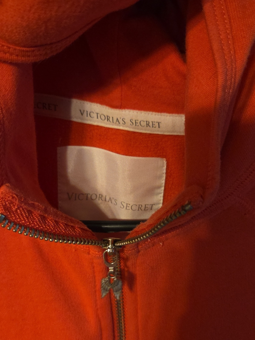 Victoria's Secret Red Hoodie with Gold Sequin Wing Design - Picture 2 of 5